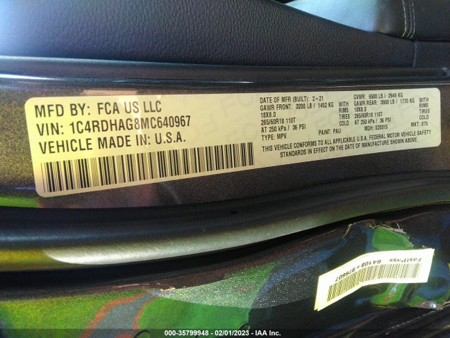 Dodge Durango Sxt 2021 1C4RDHAG8MC640967 Image 10