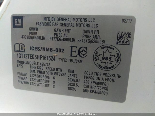 1GT12TEG5HF161524 GMC Sierra 2500hd Slt