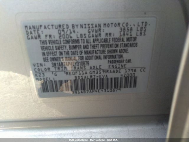 3N1AB7AP4EY310879 Nissan SENTRA SR