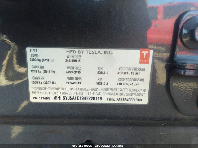 Tesla Model S 60/75 2017 5YJSA1E19HF228119 Image 11