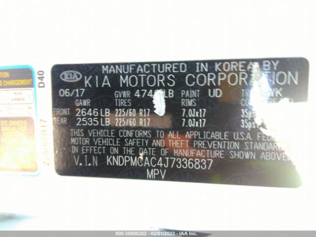 KNDPMCAC4J7336837 KIA Sportage Lx