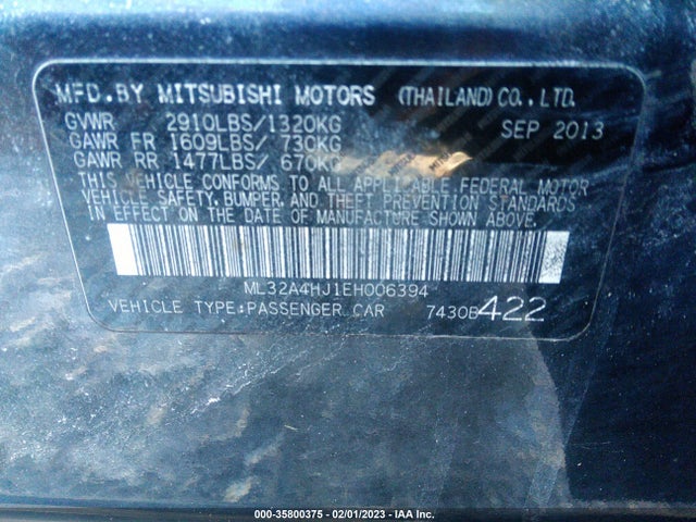 ML32A4HJ1EH006394 Mitsubishi MIRAGE ES