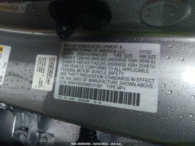 5FNYF6H23NB101391 Honda Pilot Special Edition
