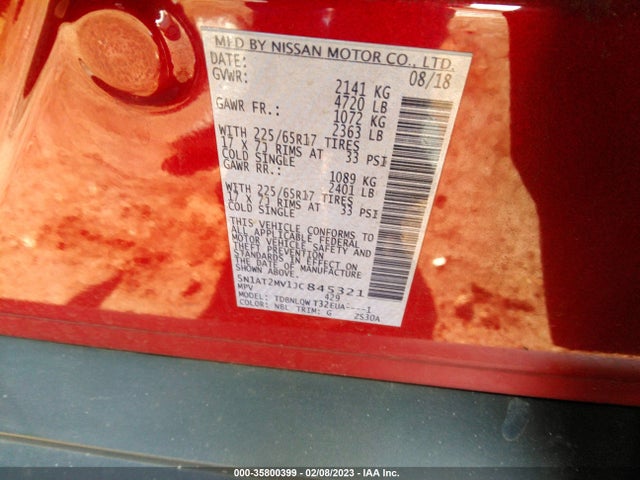 2018 Nissan Rogue, VIN: 5N1AT2MV1JC845321