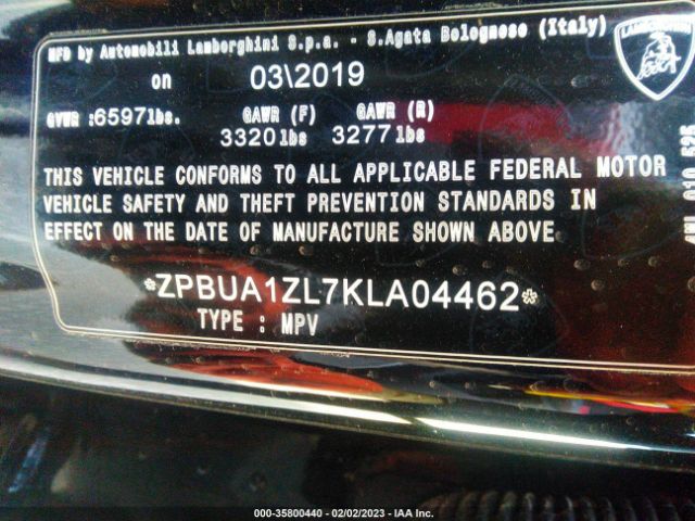 ZPBUA1ZL7KLA04462 Lamborghini Urus