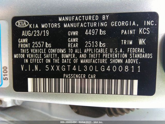 5XXGT4L30LG400811 KIA Optima Lx
