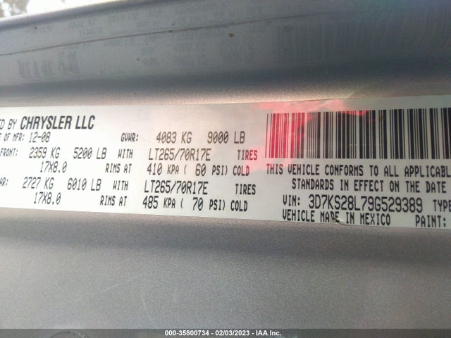 Dodge Ram 2500 Slt 2009 3D7KS28L79G529389 Image 10