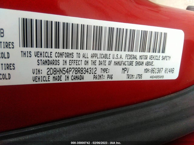 Dodge Grand Caravan Sxt 2008 2D8HN54P78R834312 Image 10