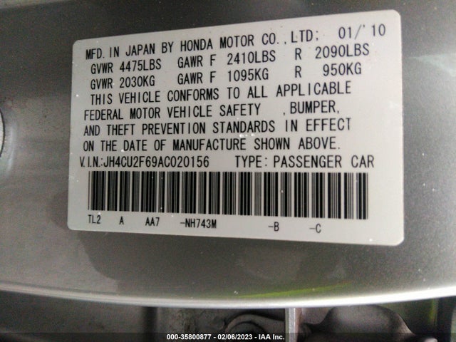 Acura TSX 2010 JH4CU2F69AC020156 Image 10