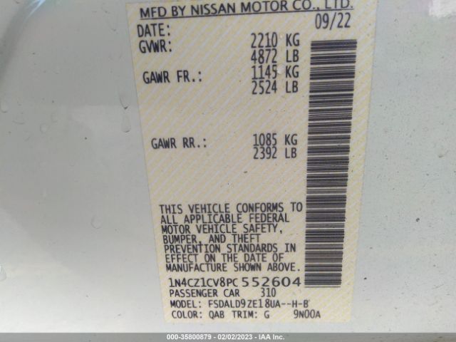 1N4CZ1CV8PC552604 Nissan Leaf Sv Plus