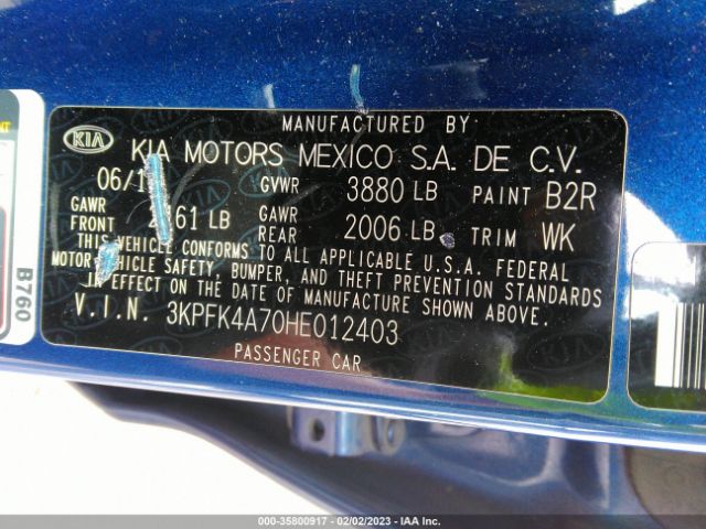 3KPFK4A70HE012403 KIA FORTE LX