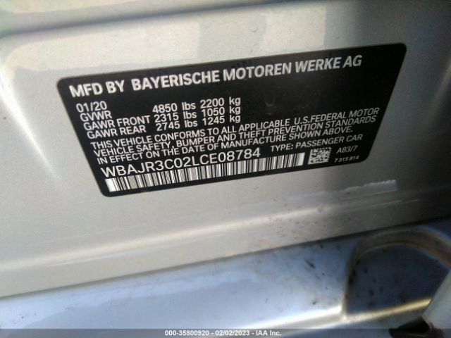 WBAJR3C02LCE08784 BMW 5 Series 530i