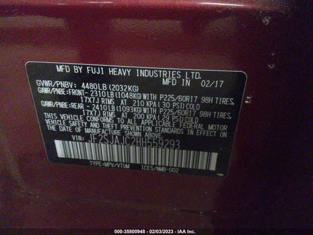 Subaru Forester 2017 JF2SJAJC2HH559293 Image 9