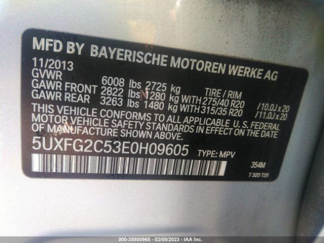 5UXFG2C53E0H09605 BMW X6 Xdrive35i