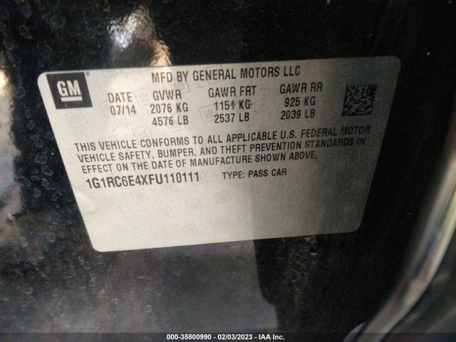 Chevrolet Volt 2015 1G1RC6E4XFU110111 Image 11