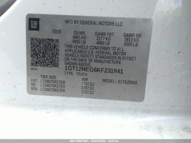 GMC SIERRA 2500HD 2019 1GT12NEG6KF231941 Image 10