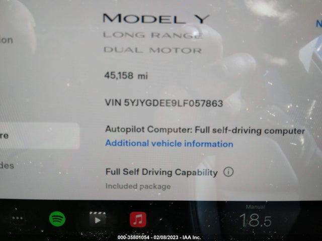 Tesla Model Y Long Range 2020 5YJYGDEE9LF057863 Image 8