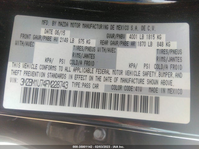 Mazda MAZDA3 2015 3MZBM1U74FM228743 Image 9