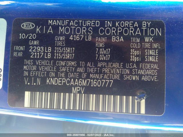 KNDEPCAA6M7160777 KIA Seltos Lx