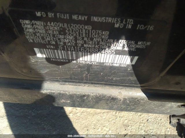 2017 Subaru WRX, VIN: JF1VA1E62H8824865