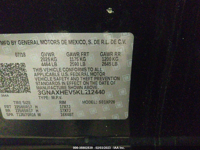 Chevrolet EQUINOX LS 2019 3GNAXHEV5KL112440 Image 10
