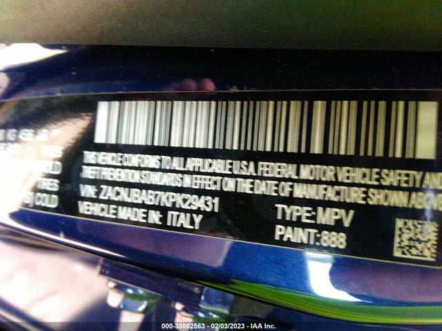 2019 Jeep Renegade, VIN: ZACNJBAB7KPK29431