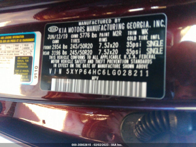 2020 Kia Telluride, VIN: 5XYP64HC6LG028211