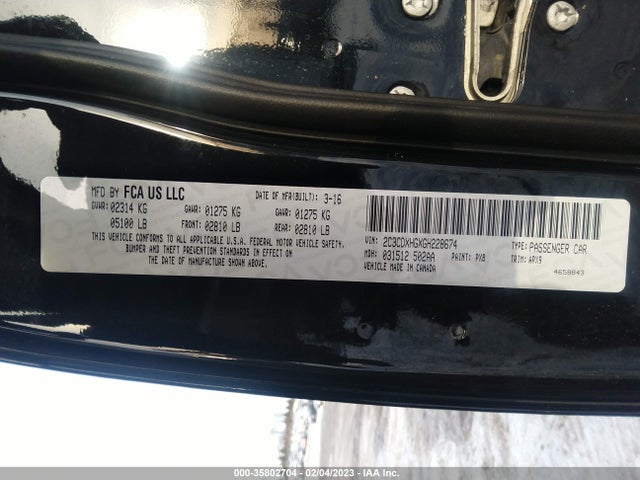 Dodge Charger Sxt 2016 2C3CDXHGXGH228674 Image 9