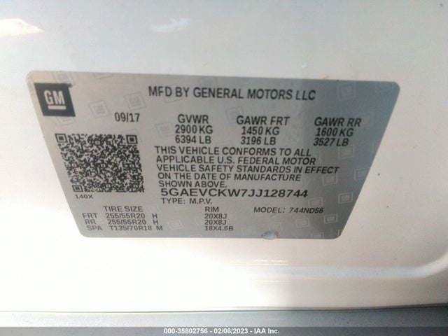 2018 Buick Enclave, VIN: 5GAEVCKW7JJ128744