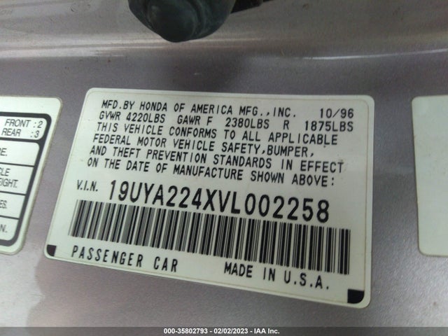 Acura CL 1997 19UYA224XVL002258 Image 10