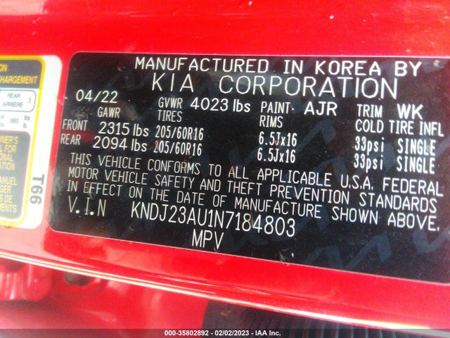 KIA SOUL LX 2022 KNDJ23AU1N7184803 Image 9