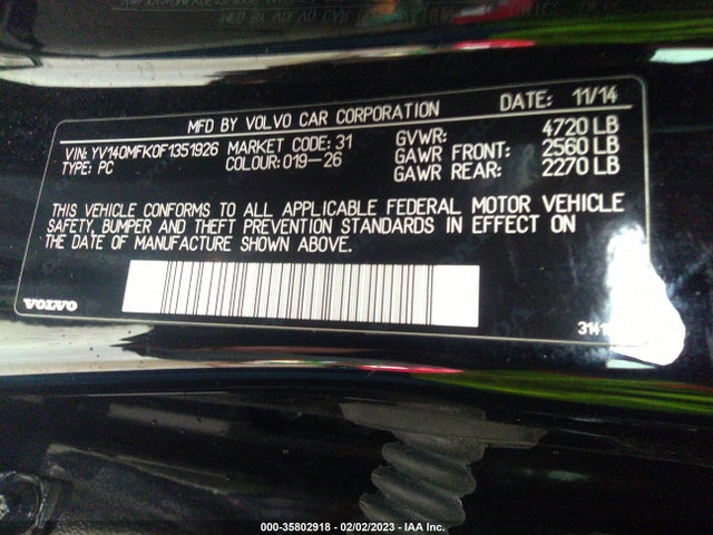 2015 Volvo S60, VIN: YV140MFK0F1351926