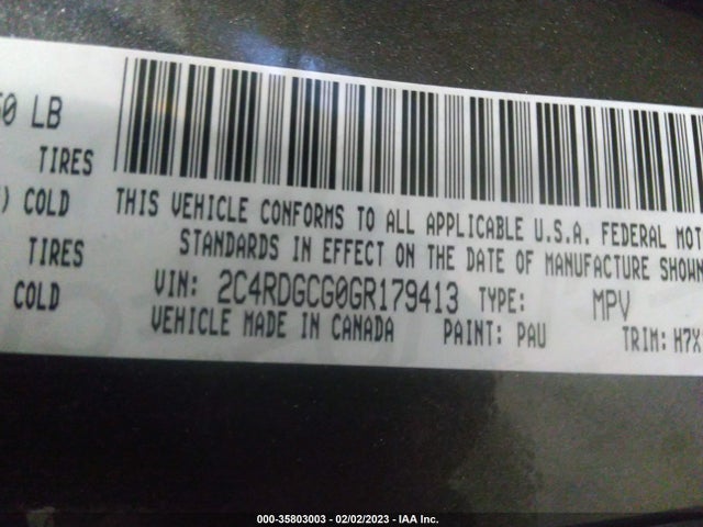 Dodge Grand Caravan Sxt 2016 2C4RDGCG0GR179413 Image 9