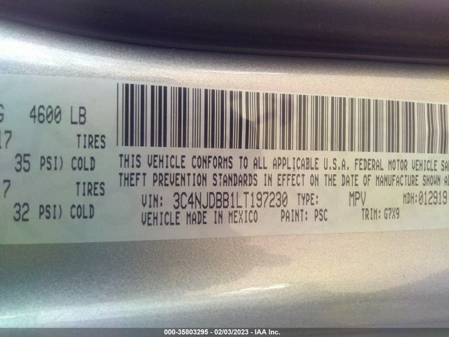 2020 Jeep Compass, VIN: 3C4NJDBB1LT197230