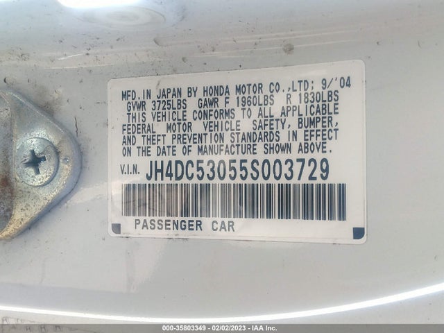 Acura RSX TYPE-S 2005 JH4DC53055S003729 Image 10