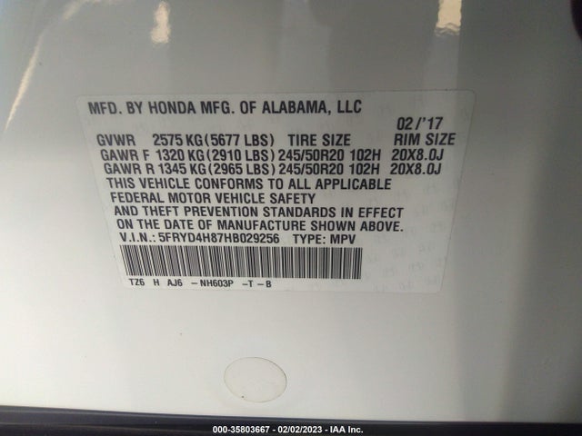 Acura Mdx W/advance Pkg 2017 5FRYD4H87HB029256 Image 9