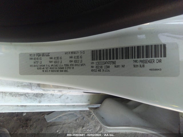 Chrysler 200 C 2015 1C3CCCCG4FN727902 Image 10