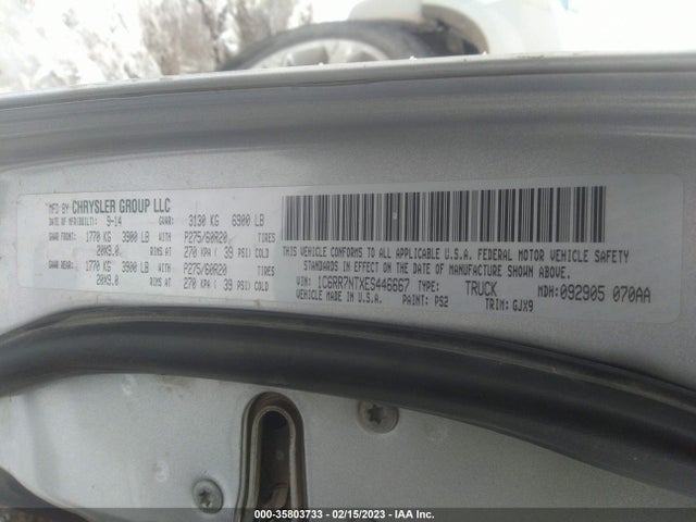 RAM 1500 Laramie 2014 1C6RR7NTXES446667 Image 11