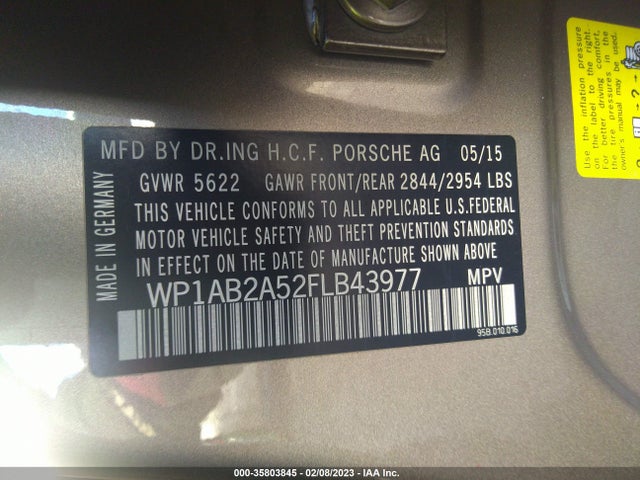 2015 Porsche Macan, VIN: WP1AB2A52FLB43977