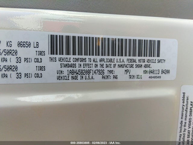 1A8HW58208F147926 Chrysler Aspen Limited