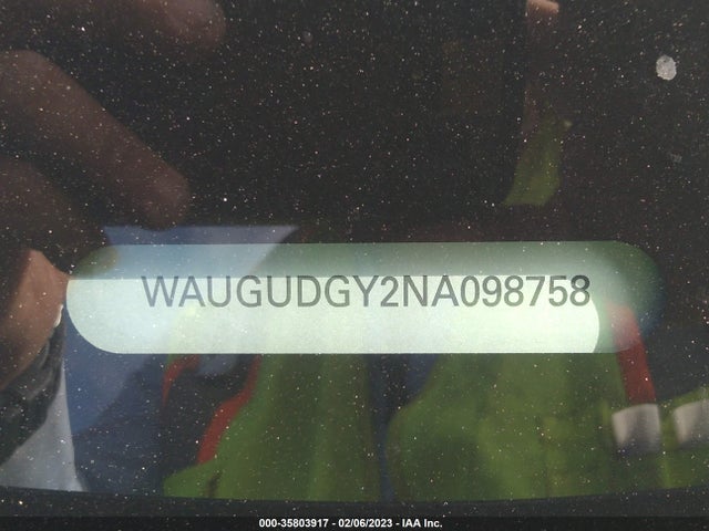 WAUGUDGY2NA098758 Audi A3 Sedan Premium