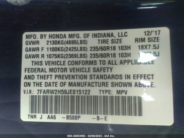Honda CR-V EX 2018 7FARW2H59JE015122 Image 11