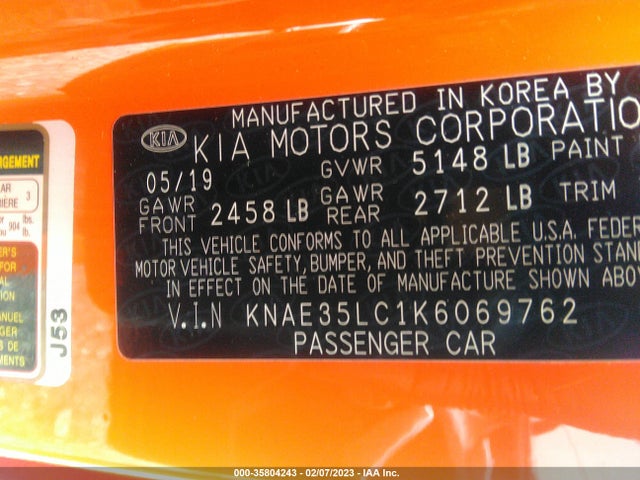 2019 Kia Stinger, VIN: KNAE35LC1K6069762