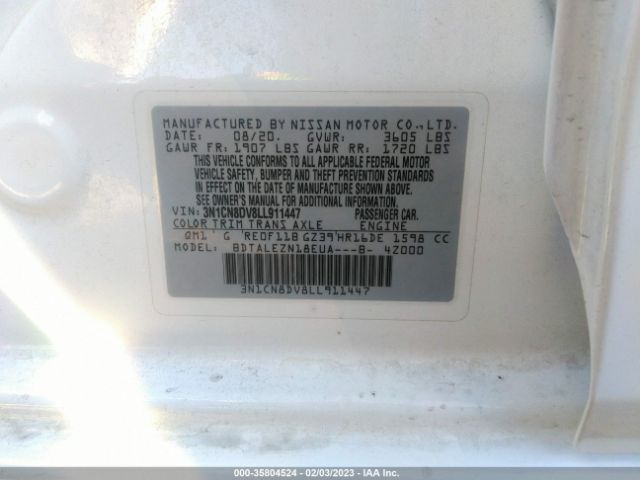 3N1CN8DV8LL911447 Nissan VERSA S