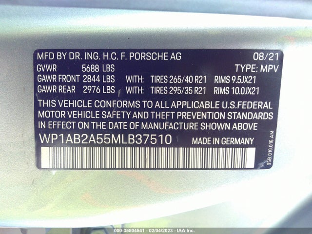 WP1AB2A55MLB37510 Porsche MACAN S