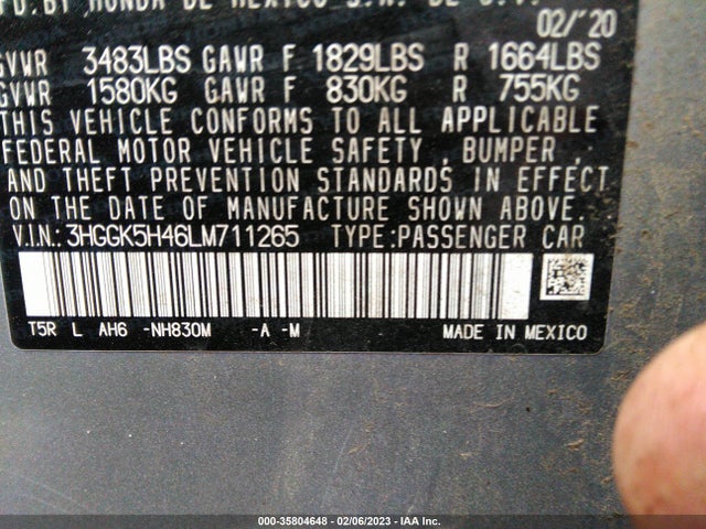 Honda FIT LX 2020 3HGGK5H46LM711265 Image 9