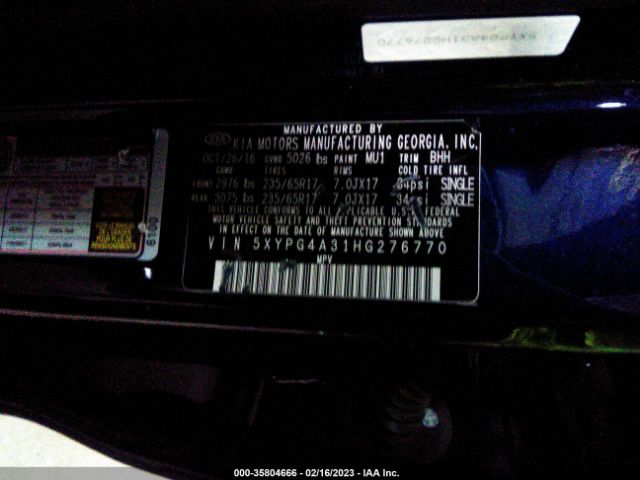 5XYPG4A31HG276770 KIA SORENTO LX