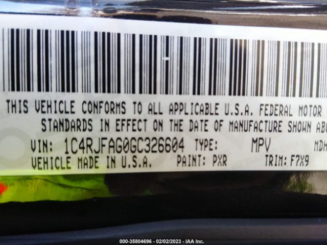 1C4RJFAG0GC326604 Jeep Grand Cherokee Laredo