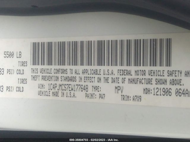 1C4PJMCS7EW177648 Jeep Cherokee Latitude
