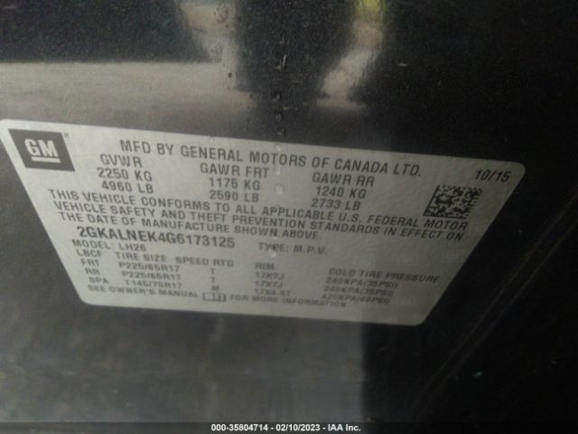 2GKALNEK4G6173125 GMC Terrain Sle